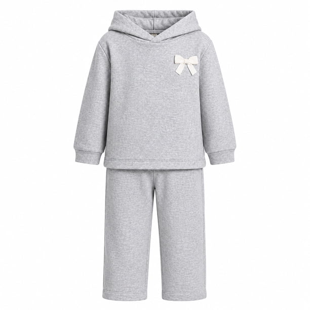Simply Basic Conjunto para Bebé, Manga Larga Capucha Jaspe Talla 3X, 2 Piezas