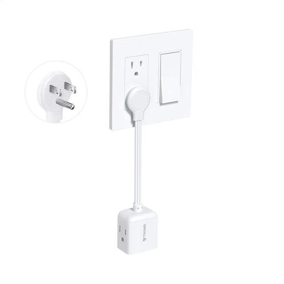 TROND Regleta Multicontacto Extensor de Enchufe Plano con Cable de 15CM, Divisor de Enchufe Multipla