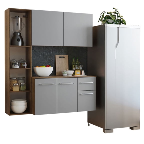 Mueble de Cocina Compacto 120cm Marrón/Gris Easy Madesa
