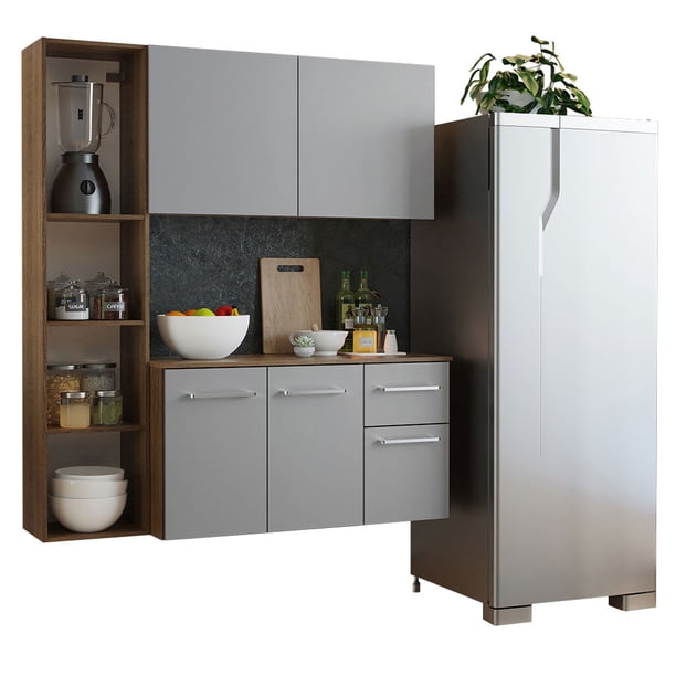 Mueble de Cocina Compacto 120cm Marrón/Gris Easy Madesa