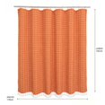 thumbnail image 2 of Cortina de baño Hometrends naranja con detalles de cuadros bordados blancos, 2 of 6