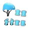 thumbnail image 4 of Casco de bicicleta para niños Juego de casco con rodilleras Guardias de muñequera de almohadillas, elegante engranaje de skateboard juego para Azul claro, 4 of 8