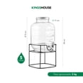thumbnail image 3 of Vitrolero Dispensador de Agua de Vidrio 5L Kingshouse Base Metálica Tapa Hermética y Llave Antigoteo, 3 of 6