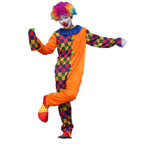 KAKOWELY Disfraz de payaso de carnaval, disfraz de Halloween para adultos, traje de payaso para hombre, fiesta con sombrero - Talla 5XL (ZC-005)