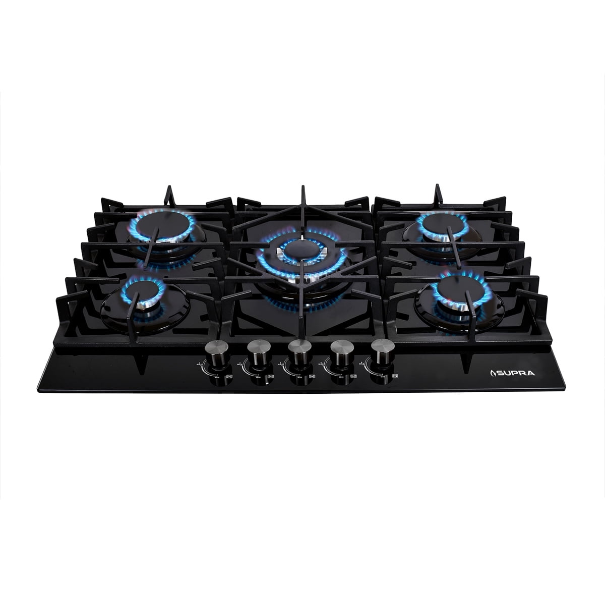 Parrilla de 5 quemadores Supra 76 cm Cristal Templado Empotrable