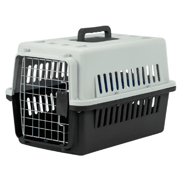 Jaula Transportadora Perro Gato Mascota Mediano Portátil 31x48x31cm Color Negro
