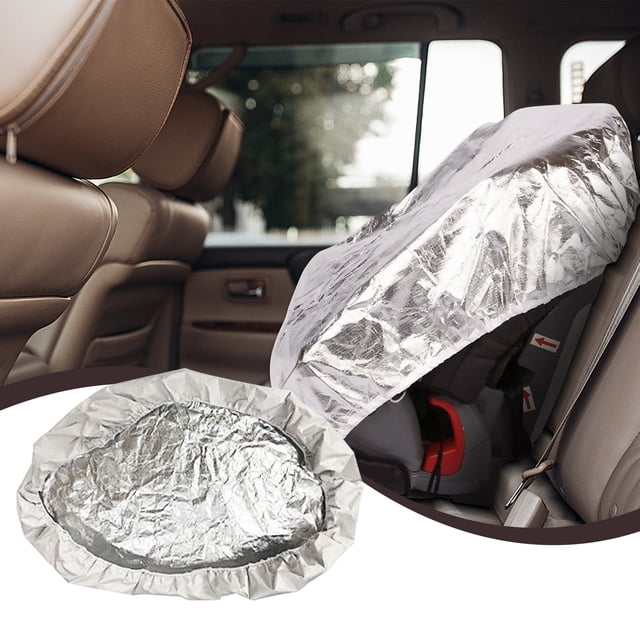 Parasol para asiento de coche de bebé - Plateado reflectante, 108 x 80 cm, ajuste universal para asientos infantiles, mantiene el asiento del coche fresco, bloquea el sol y evita las manchas, 1