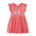 thumbnail image 1 of Vestido de algodón con volantes para niña REDARER: ropa de juego bordada de manga corta con apliques, para tallas 3-4 años, 1 of 4
