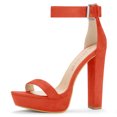thumbnail image 1 of Sandalias de Plataforma con Correa de Tobillo Allegra K Naranja 36, 1 of 6