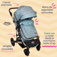 thumbnail image 5 of Carriola Reversible 4 en 1 iBaby Murano Portabebé Autoasiento Rosa Plegable verde, 5 of 9