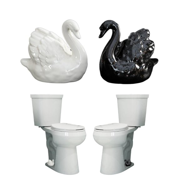 Cubiertas de Cerámica para Pernos de Inodoro Swan para Pernos de Piso de Baño, Paquete de 2 Tapas de Rosca Universales