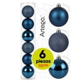 thumbnail image 1 of Esferas para árbol de navidad Artego extra grandes de 15 cm de diámetro paq 6 esferas  Azul night Línea SKY 3 diversos acabados navideños Mate, brillantes, cromadas para colgar Christmas ornaments, 1 of 7
