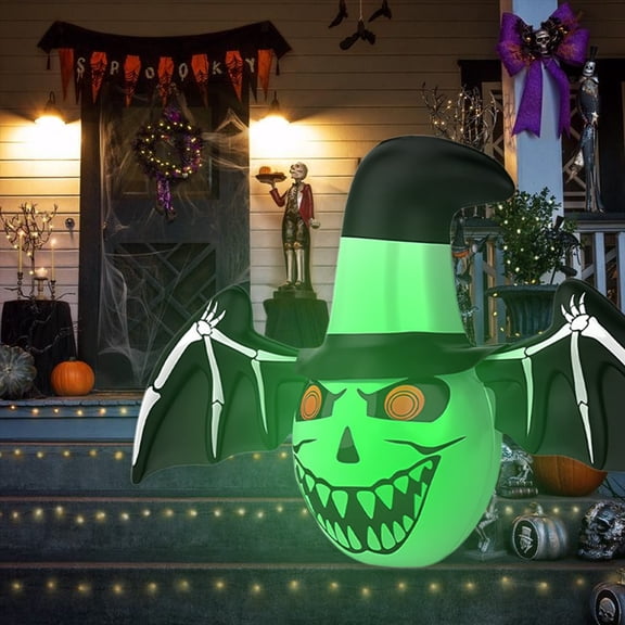 Decoraciones de Halloween, adornos de Halloween, regalos de Halloween, muñecos inflables de Halloween, luces LED inflables que cambian de color con control remoto, bolas de calabaza, decoración de jar