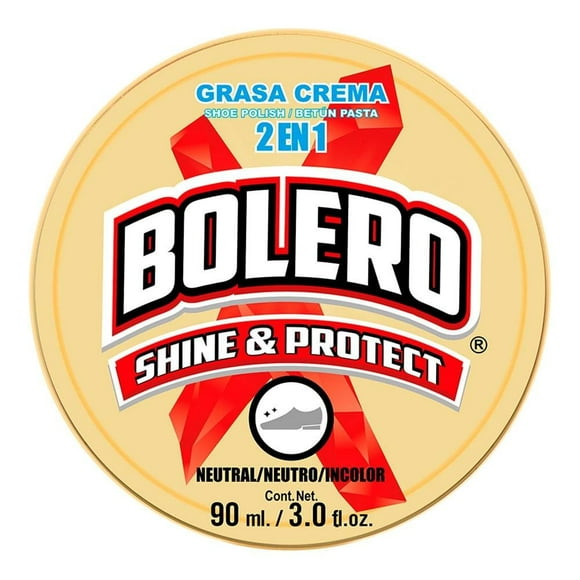 Grasa para calzado Bolero shine & protect 2 en 1 neutral 90 ml