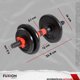 thumbnail image 2 of Set de 2 mancuernas ajustables Fuxion Sports FS-SDM25K-01 con Discos de metal 25 Kg negro Unitalla, 2 of 10