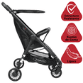 thumbnail image 2 of Carriola para Bebé Ligera Plegable Ruedas de Goma Cinturón 5 Puntos Toldo Apta desde 12 Meses Hasta 16 kg - Negro, 2 of 7