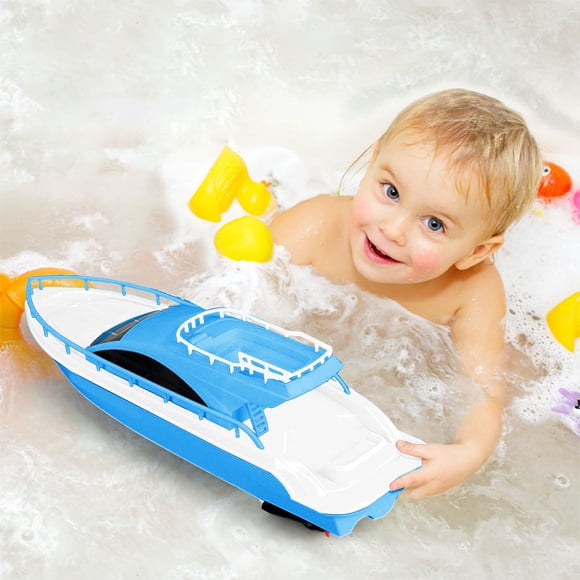 Equipo de natación, barcos eléctricos para niños, modelo de yate de juguete, lancha rápida de simulación, juguete de piscina para bebés, juguete de baño que puede entrar al agua sin control remoto, ba