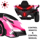 thumbnail image 2 of Montable Eléctrico para Niños Deportivo Lambo Luces Sonido Control Remoto Bluetooth Batería 12v - Rosa, 2 of 8