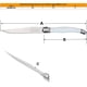 thumbnail image 3 of Par de Cucchillos para Cocina LaguioleWhite 5Pzas 23 cm Blanco Acero Inoxidable Cuchillo para carne., 3 of 4