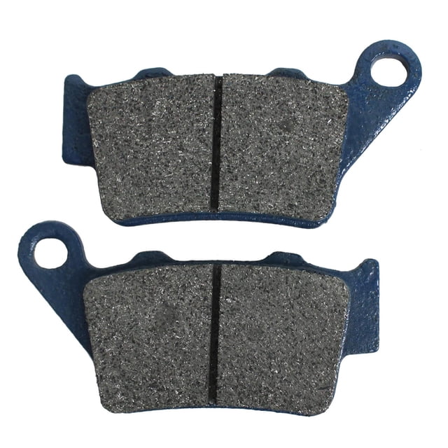 balatas tras set bajaj pulsar 200 ns (12-19) bmw gs 650,gs 800 (japan) par de pastillas de freno traseras con superficie de fricción gris texturizada y placa soporte azul, vista frontal sobre fondo claro; repuesto para mantenimiento rutinario de Pulsar NS 200 (2012-2019) y BMW GS 650/800.