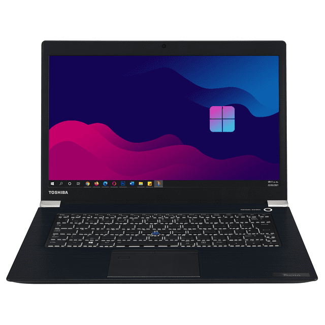 laptop toshiba dynabook i5 10ma gen 16gb ram 240gb ssd pantalla touch wifi Reacondicionado, vista frontal centrada de 14" Toshiba Tecra negra con pantalla táctil, teclado retroiluminado de tamaño completo, touchpad centrado y cámara web en el marco superior; Intel i5-10310U, 16GB RAM, 240GB SSD, Windows 10 y Office 2019, cargador incluido. A menudo usada como equipo portátil de oficina o estudio.
