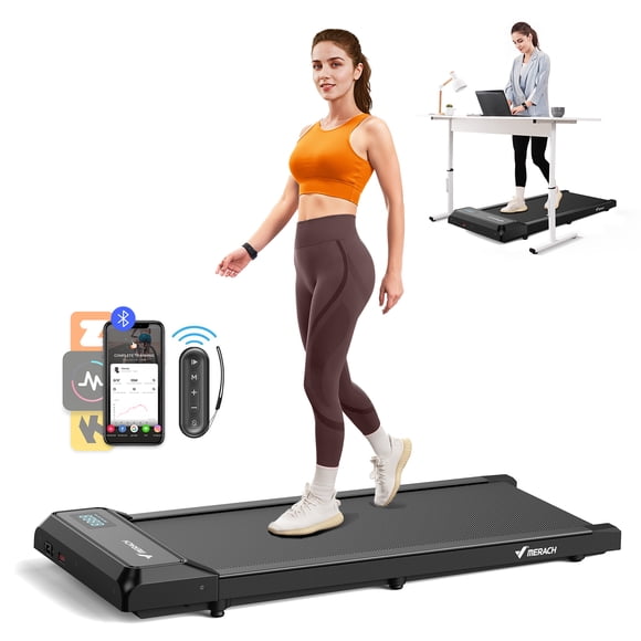 MERACH Caminadora Eléctrica 2.5 HP Walking Pad 3 en 1 Portátil con App y Pantalla LED 120 kg