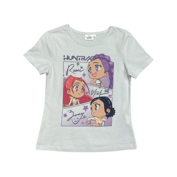 Playera K Pop Demon Hunters para Niñas, Manga Corta, Blanco, Talla 4