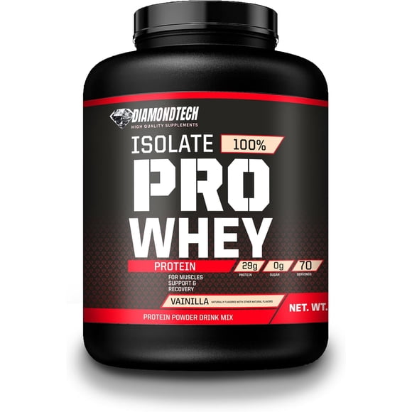 Proteína Pro Whey Isolate 5lbs Diamondtech VAINILLA 70 servicios