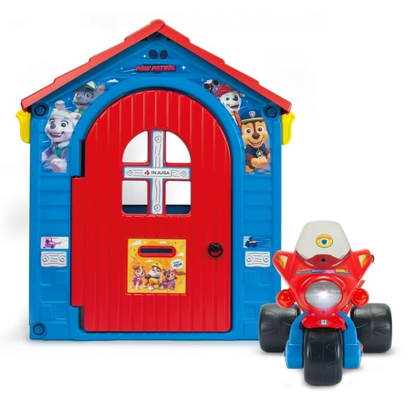 Set Casita y Trimoto Eléctrica Paw Patrol Licencia