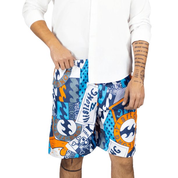 Short Hombre Traje de Baño o Casual Cintura Ajustable y Bolsas