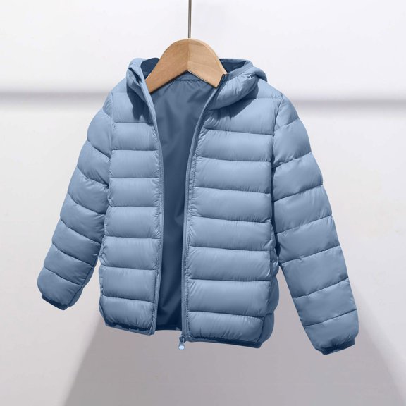 Chaqueta de plumas con capucha para niños y niñas, ligera, cálida, acolchada, de nailon, abrigo de invierno, color negro, 1 unidad, de 4 a 10 años.
