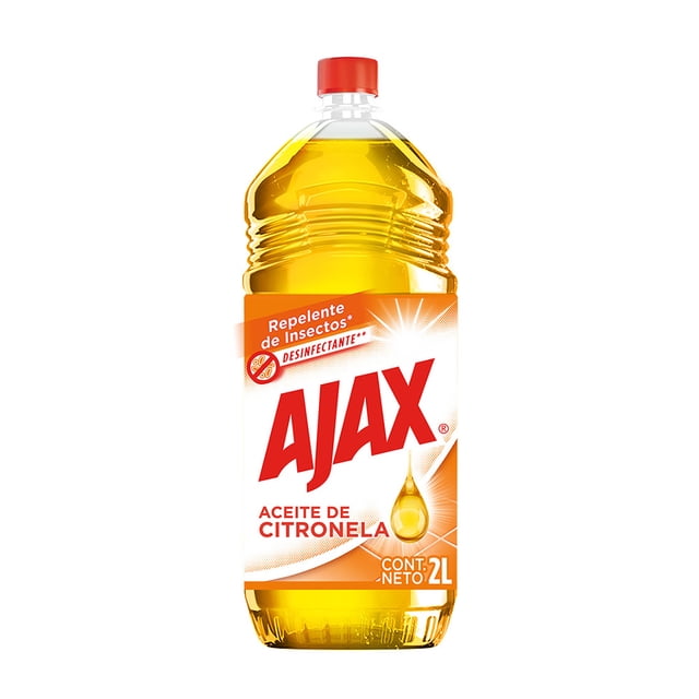 Limpiador Multiusos Líquido Ajax Citronela Desinfectante que Repele Insectos 2 L