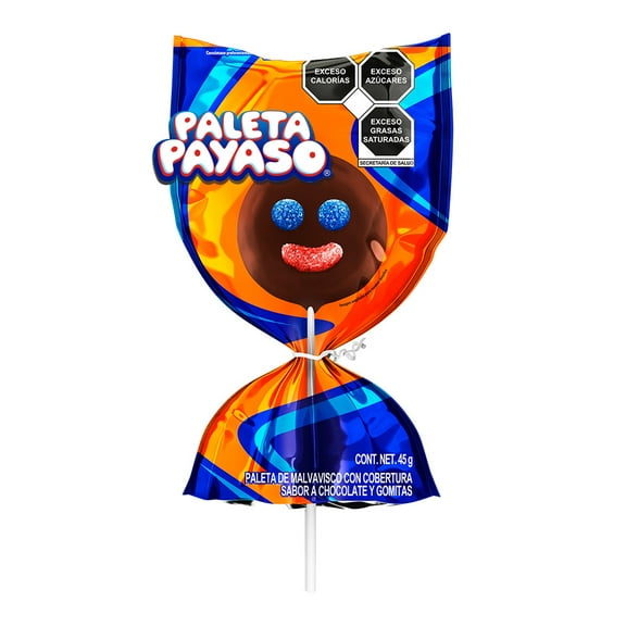 Paleta Payaso con chocolate y gomitas 43.5 g
