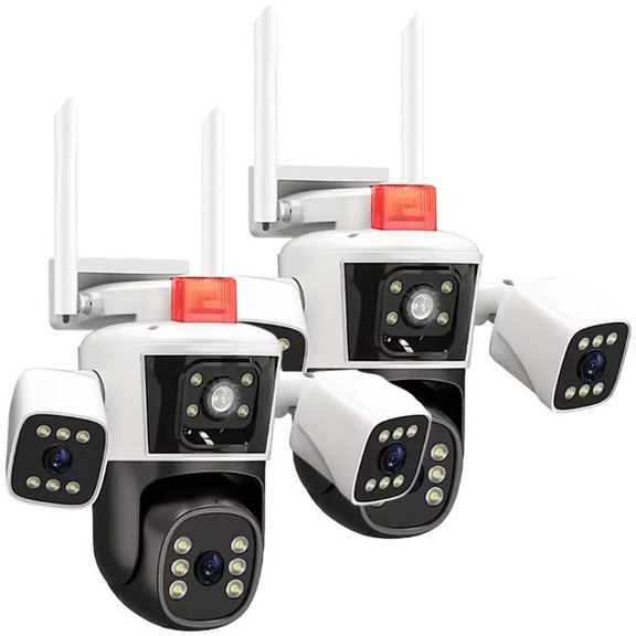 Videocámara de Vigilancia IP VentDepot SentinelCam 2Pzas 3x4MP 12/15FPS Lente 4mmx3 Blanco/Negro