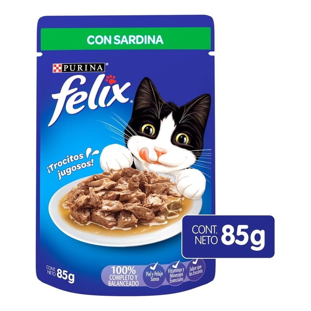 Alimento para Gato Purina Felix ¡Trocitos Jugosos! Sardina 85 g