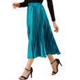 thumbnail image 4 of Falda de Halloween para mujer NOMADIC NOOK, falda midi plisada con cintura elástica metálica, talla 3XL, azul pavo real, 4 of 7