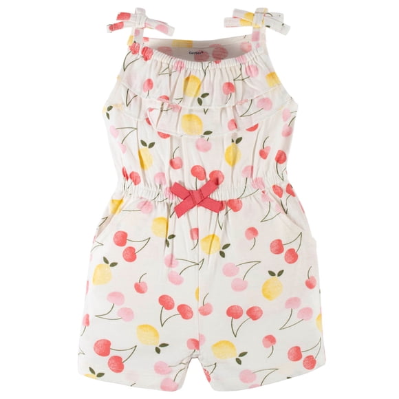Gerber Romper Blanco con Frutas para bebe Verano 100% Algodón Cómodo
