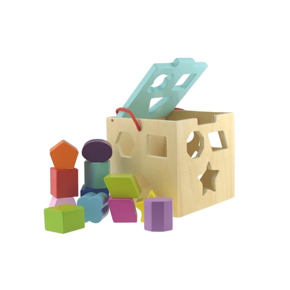Clasificador de Madera Didacti Juegos Cubo de Colores con Bloques