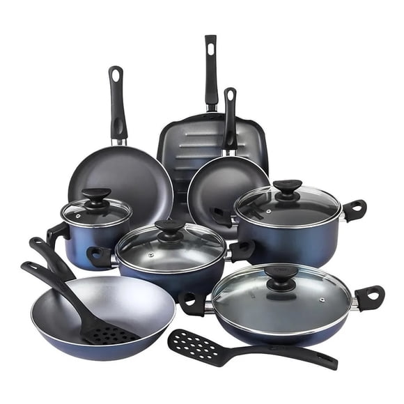 Batería de Cocina de Aluminio Cinsa Balance de 14 Piezas Azul Metálico