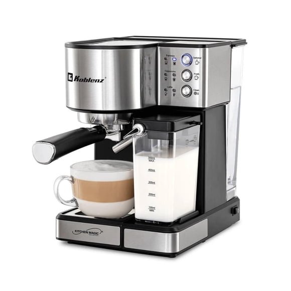 Cafetera KOBLENZ CKM1350 Espresso Latte Capuccino Acero Inoxidable 15 bar 1.8Lt