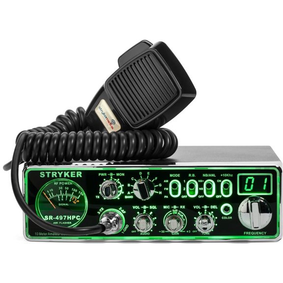 Radios Stryker de 10 metros SR-497-HPC AM/FM con potencia PEP de 100 W