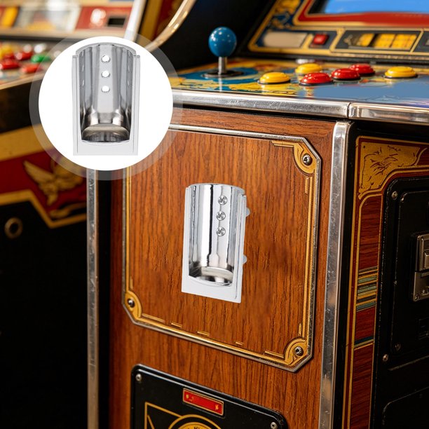 GOOHOCHY Arcade Metal Coin Slot Plateado Para Máquina De Juegos Con Mecanismo De Inserción Suave