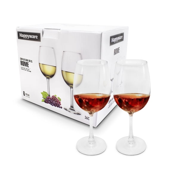 Juego de 6 copas de vino tinto blanco 360 ml IDEA NUOVA