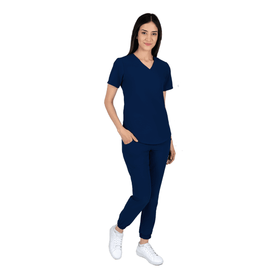 Uniforme Medico Quirurgico Jogger Antifluidos Mujer Azul Marino