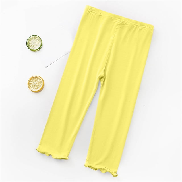 Leggings lisos de colores pastel para niñas pequeñas, pantalones ajustados suaves y elásticos para uso diario y juegos al aire libre, multicolor, 1 paquete, 2T-8T