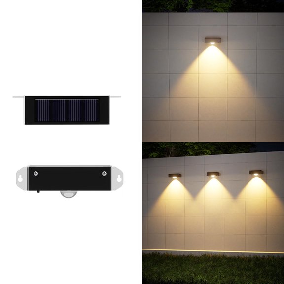 Luces solares para exteriores, lámpara de pared para el hogar, diseño de jardín, balcón, patio, decoración de pared