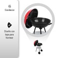 thumbnail image 4 of Asador Portátil de Carbón con Tapa y Ruedas, 44 cm, Color Rojo, para 2 a 4 Personas, 4 of 7