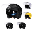 thumbnail image 1 of Casco Motocicleta Abierto 3/4 Visera Doble Hd Abatible Dot Xtellar Color Negro, 1 of 3