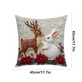 thumbnail image 3 of Juego de 2 cojines navideños de 45 x 45 cm | Cojines decorativos navideños | Fundas de cojín de lino suave para sofá y cama, 3 of 4