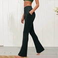 thumbnail image 2 of Amzcrzy Leggings Acampanados Mujer S-2XL - Yoga, Cintura Alta Sin Costura Delantera, Muy Elásticos Cómodos, Color Liso, Bolsillos Gris, 2 of 6